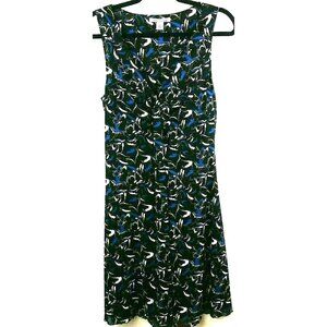 Coastal Villager Kenneth Cole Dress Size Large Abstract Print Black Blue